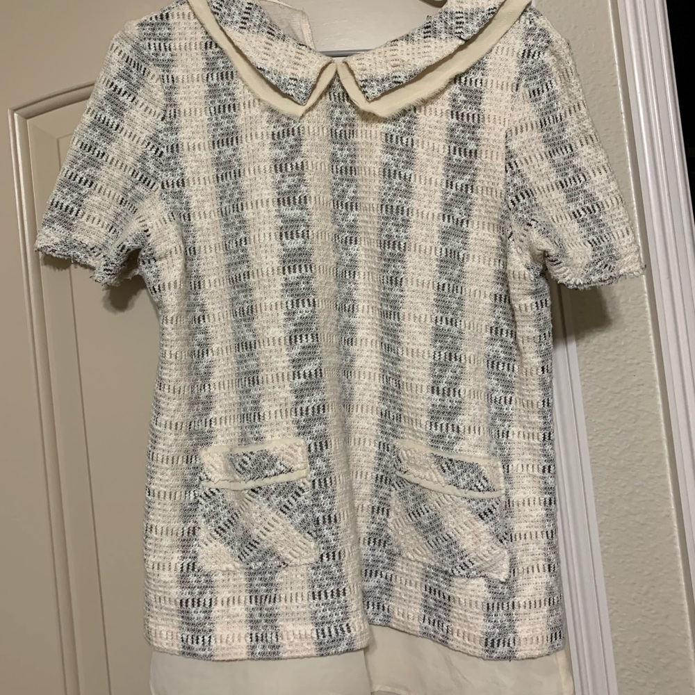 Anthropologie collared short sleeve top